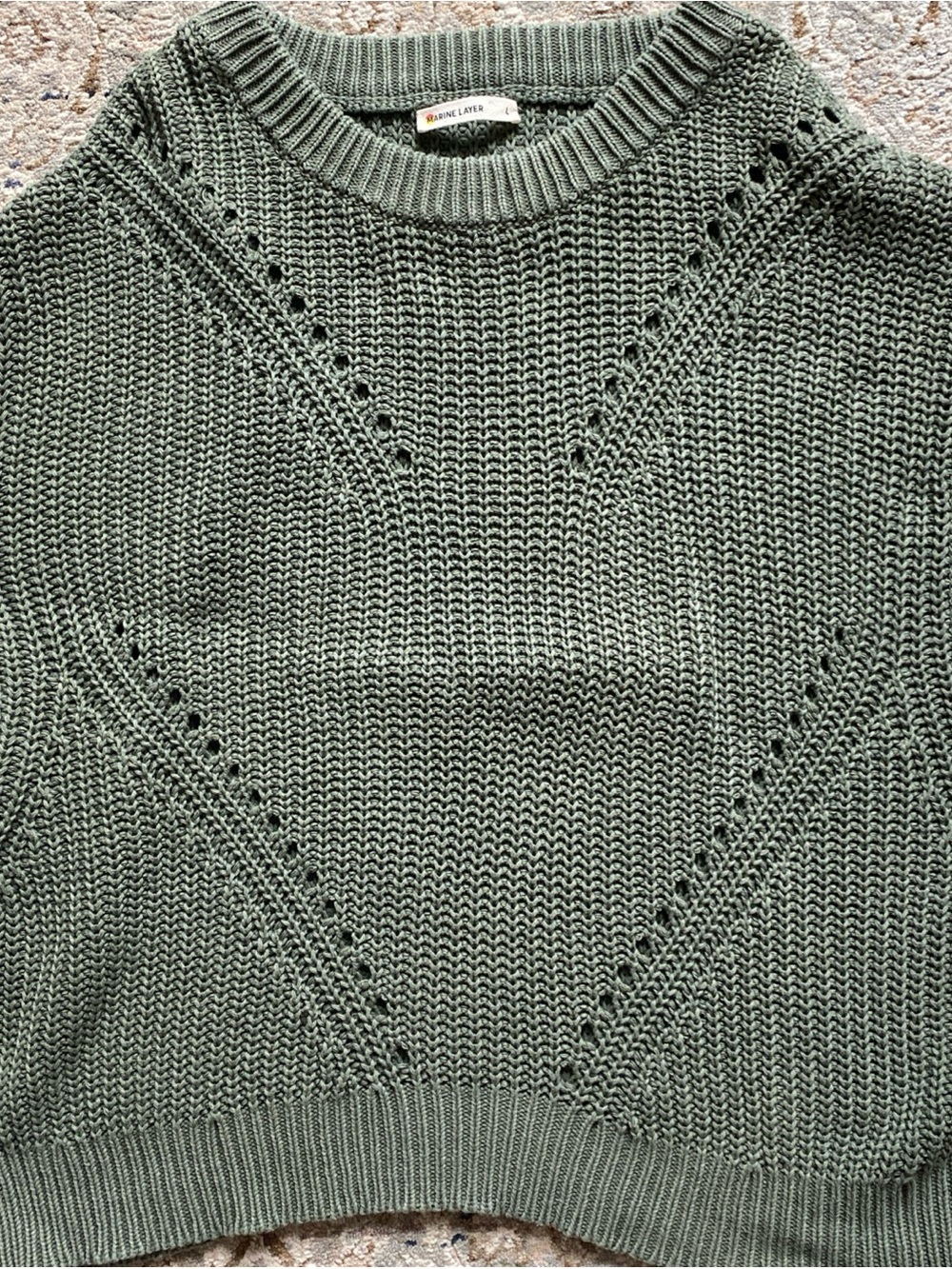 Marine Layer Devon Sweater Vest Climbing Ivy Green Large